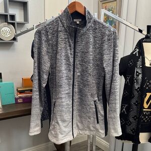 Talbots Navy Fade Modern Lightweight Zip Up All The Way Front Jacket